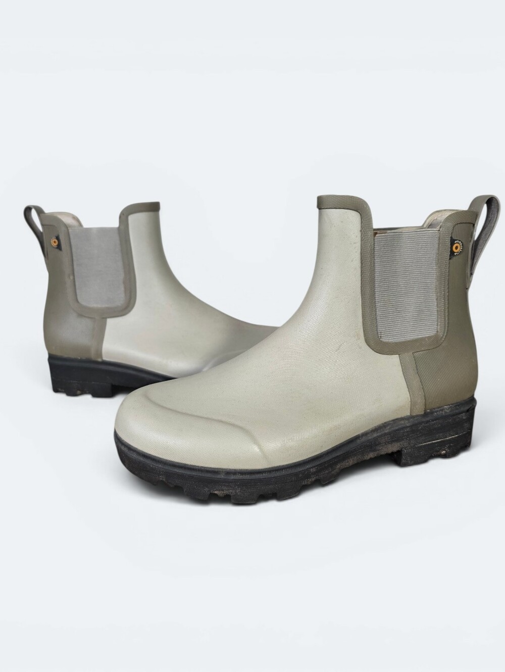 Bogs Holly Chelsea Waterproof Rain Boots Taupe Gray Women's Size 9